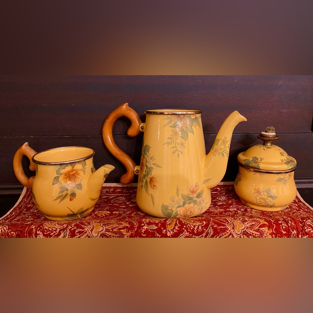 Mackenzie Childs 4Pc Stacked Coffee / Tea Set - Picture 3 of 10